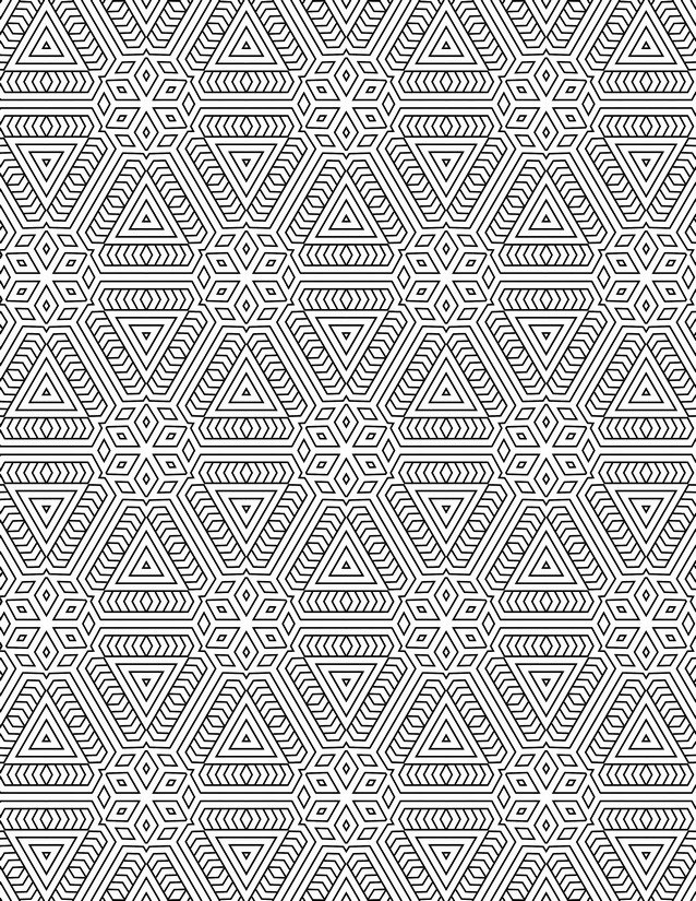 Nested Triangle and Hexagon Star Coloring Page