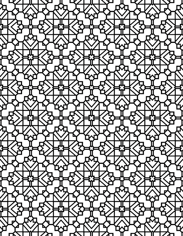 Octagon and Arrow Star Tile Coloring Page