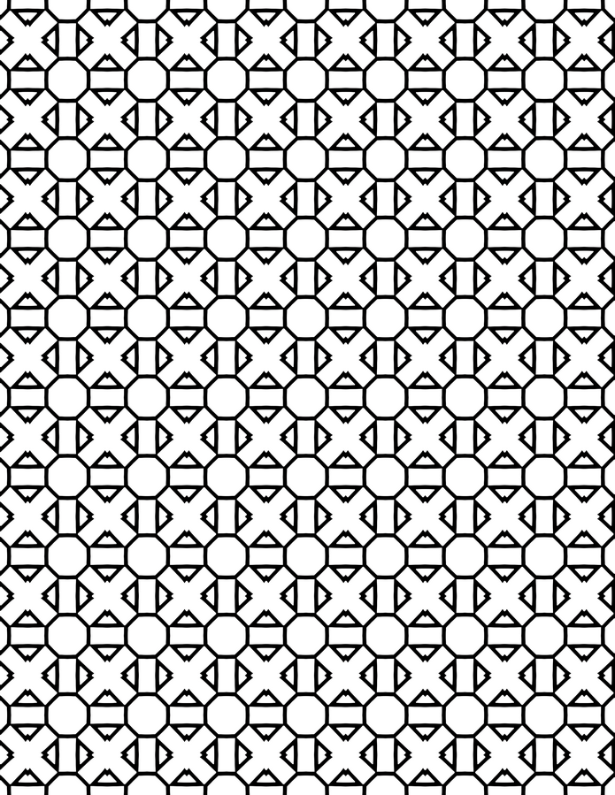 Octagon Circle Cross Grid Coloring Page