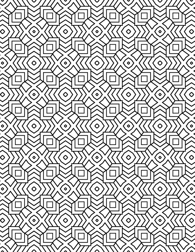 Octagon Diamond Cross Grid Coloring Page
