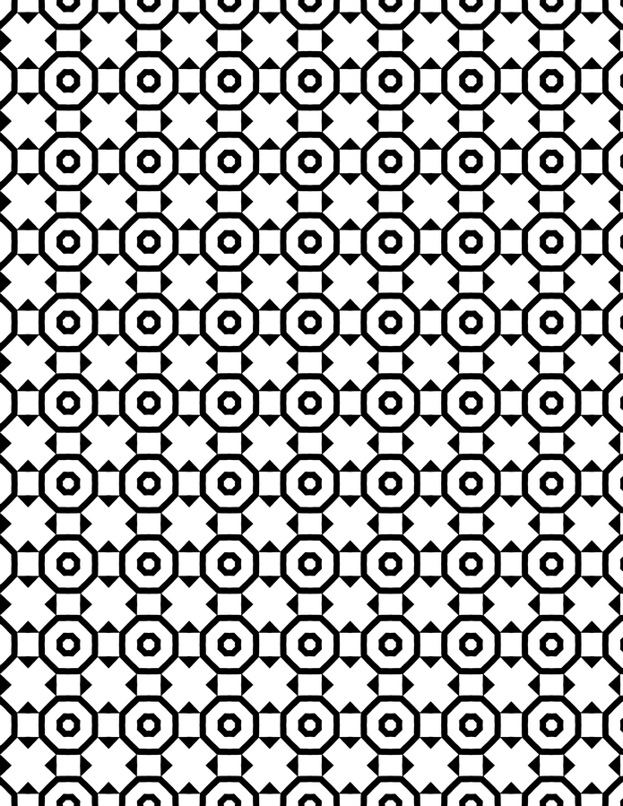 Octagon Ring Circle Grid Coloring Page