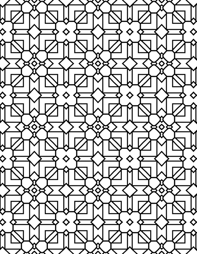 Octagon Square Cross Tile Coloring Page