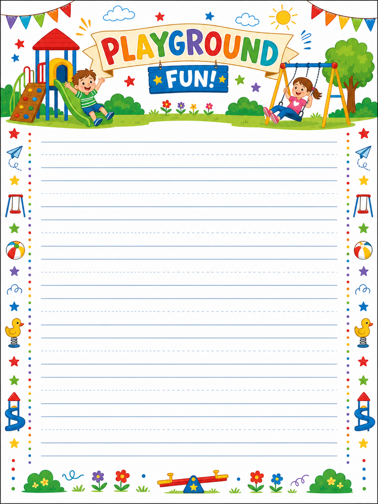 Playground Fun Handwriting Page
