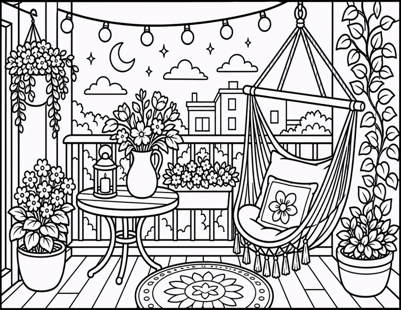 Porch Flowers Hanging Chair