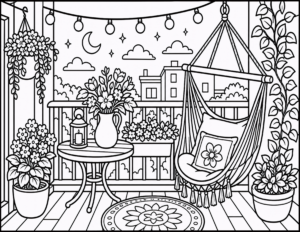 Porch Flowers Hanging Chair
