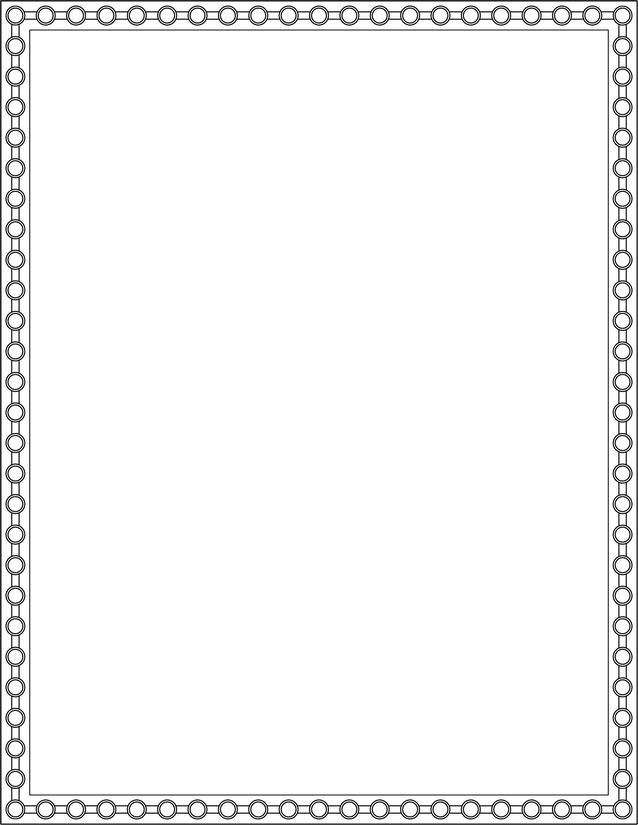 Ring Chain Border Page, Evenly Spaced Outlined Circles