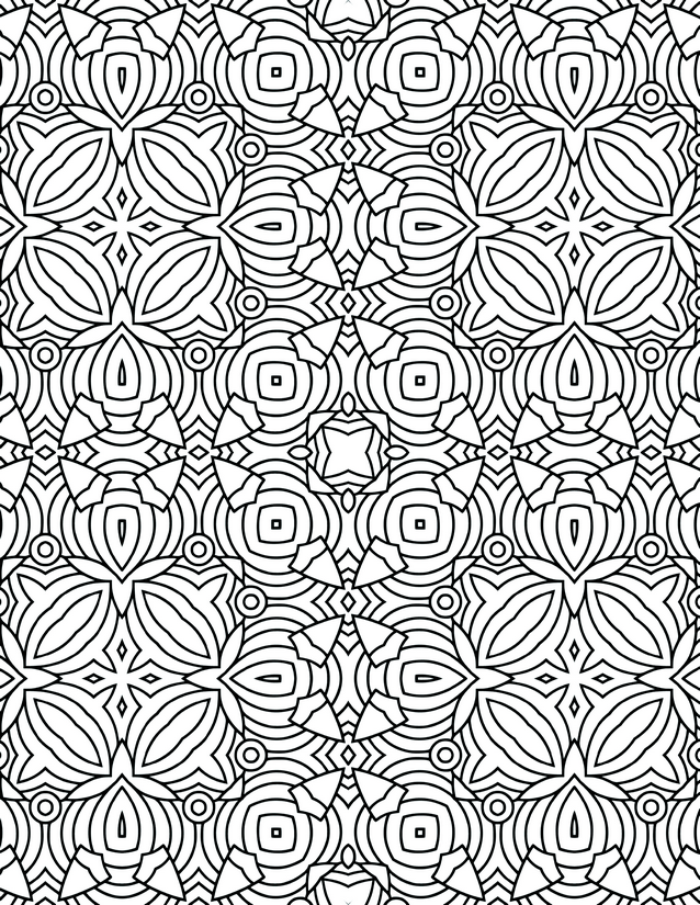 Rounded Petal and Circle Tile Coloring Page