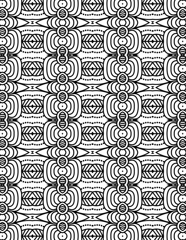 Rounded Square and Oval Bead Coloring Page