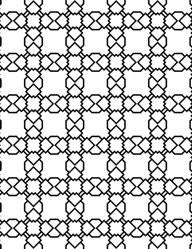 Rounded Square Cross Grid Coloring Page