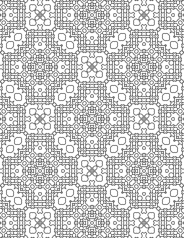Rounded Square Crosshatch Grid Coloring Page