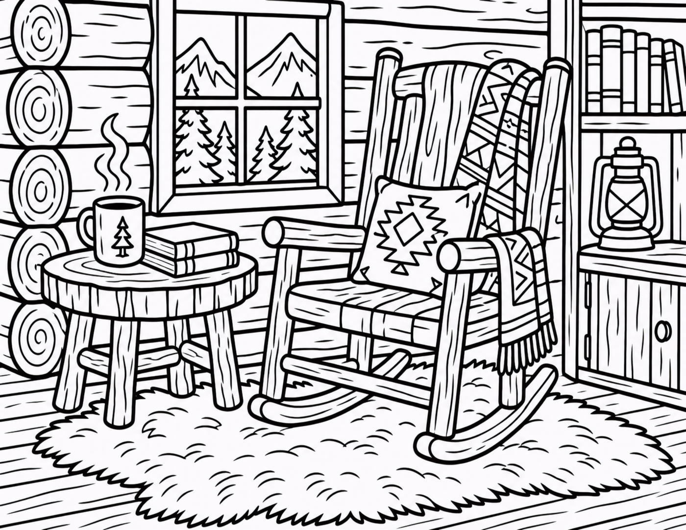 Rustic Log Cabin Rocking Chair
