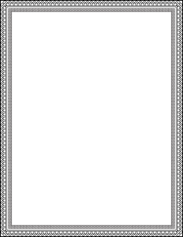 Scallop Square Tile Border Page, Layered Outer Edge Detail