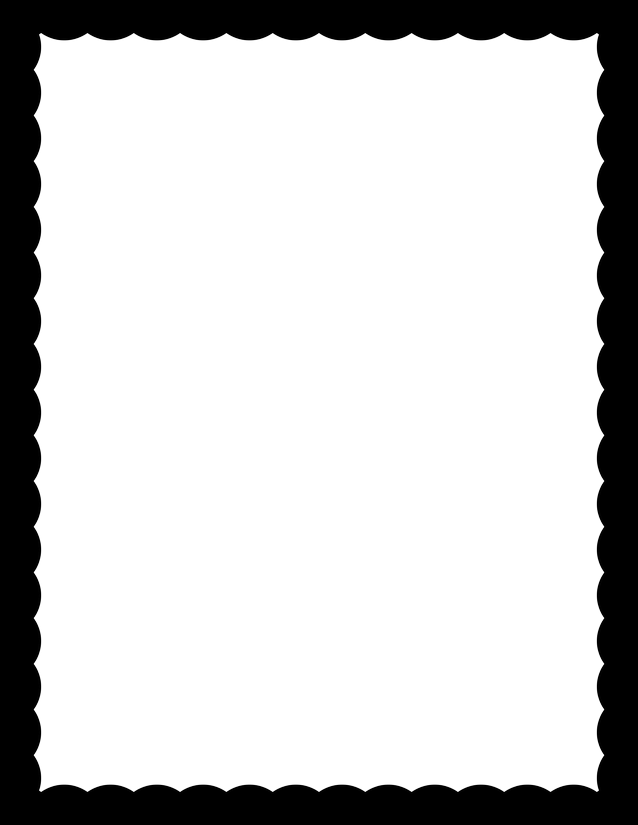 Scallop Wave Border Page Template, Bold Stamp Edge