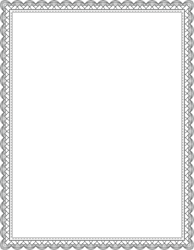 Scalloped Certificate Border Page, Hatched Fan Detail