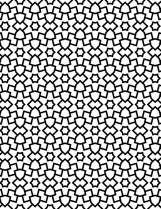 Shield Star Tessellation Coloring Page
