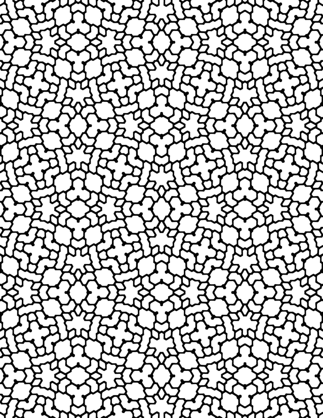 Snowflake Cluster Tessellation Coloring Page