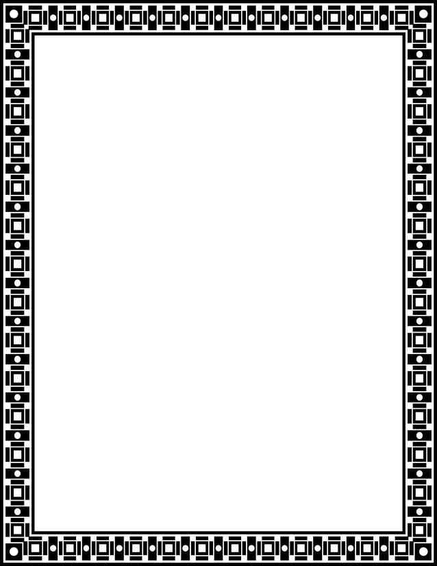Square and Dot Border Page, Nested Frames with Circle Accents