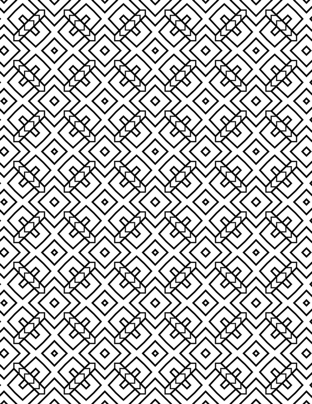 Square Knot Diamond Grid Coloring Page, Stepped Knot Centers