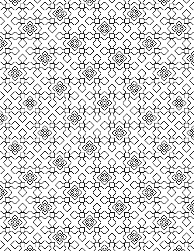 Square Knot Lattice Coloring Page, Rounded Interlocking Units