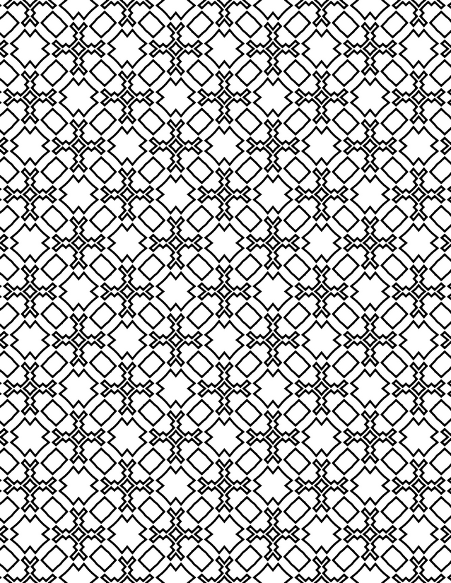 Square Star Grid Coloring Page, Stepped Diamond Centers