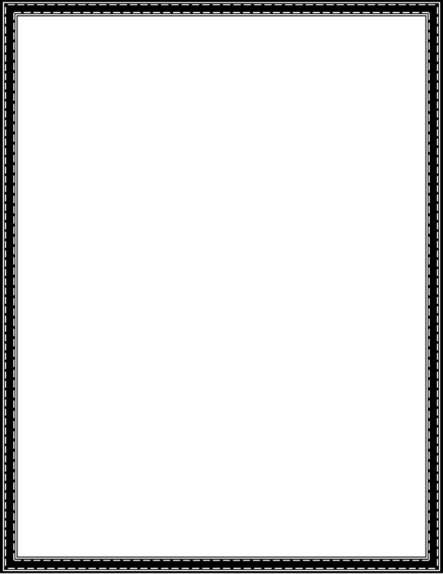 Stitched Double Line Border Page, Dashed Inner and Solid Outer