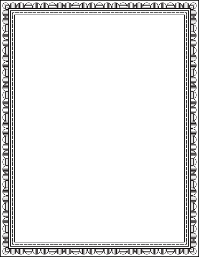 Striped Scallop Dashed Border Page, Layered Outer Frame