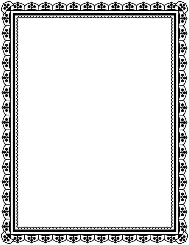 Trefoil Motif Border Page, Scalloped Inner Frame