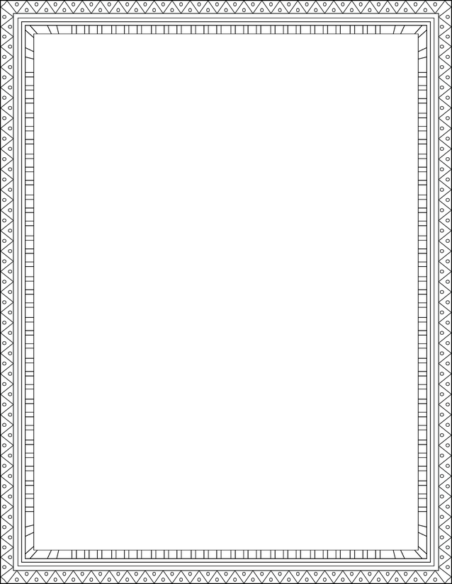 Triangle Circle Aztec Border Page, Layered Geometric Frame