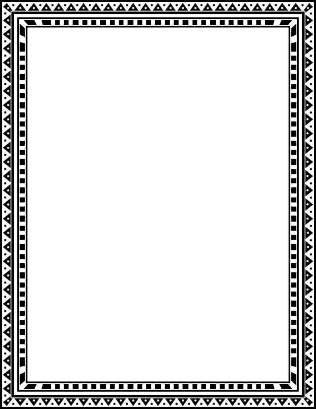 Tribal Triangle Border Page, Layered Geometric Band Design