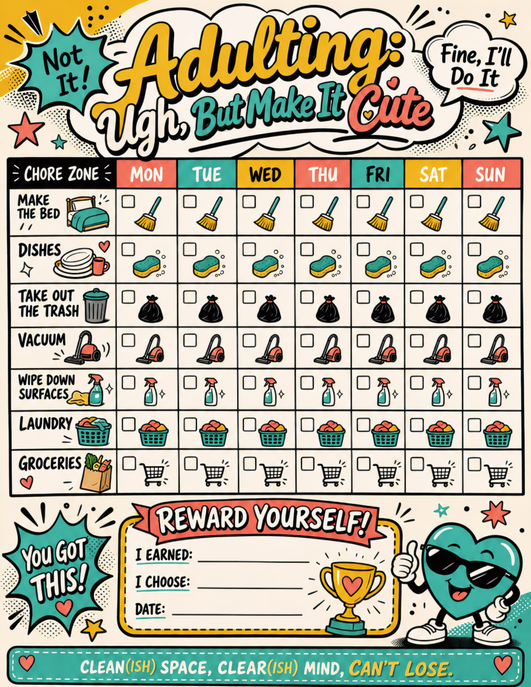 Weekly Chart Cleaning Tracker