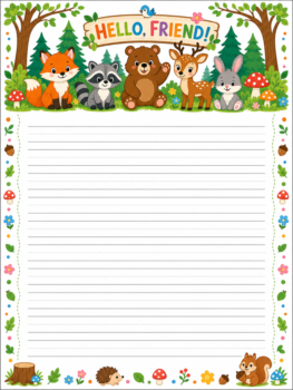 Woodland Animals Forest Writing Practice