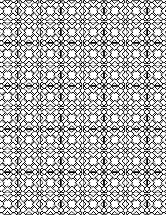 X Cross Diamond Grid Coloring Page