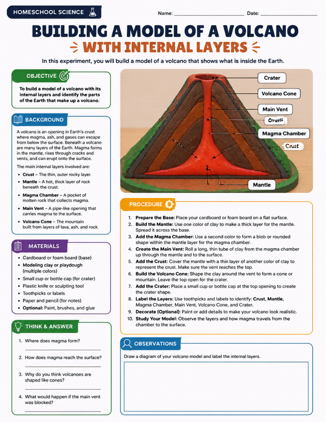 Building a Model of a Volcano with Internal Layers