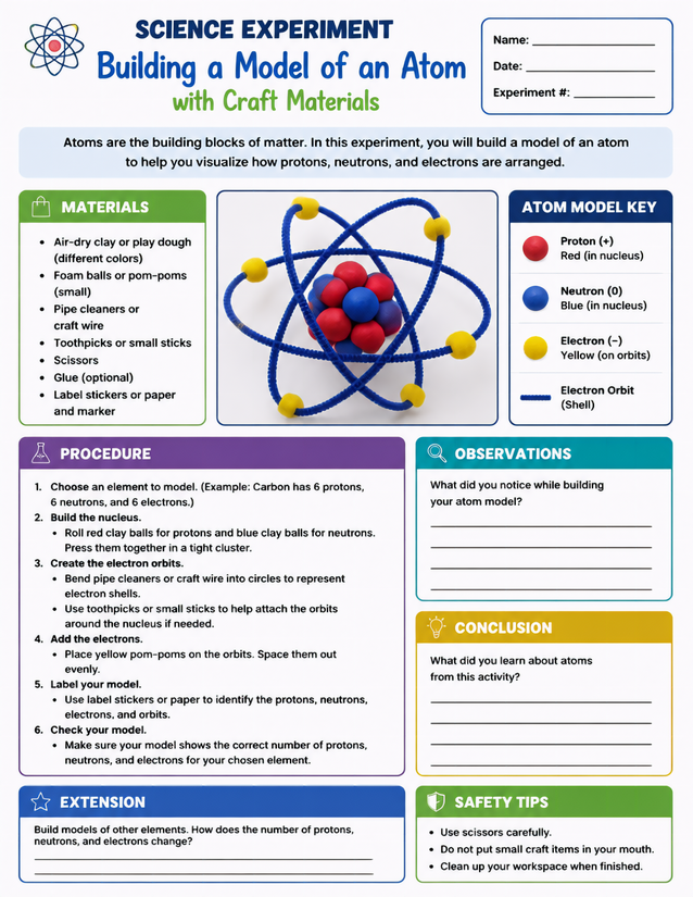 Building a Model of an Atom with Craft Materials