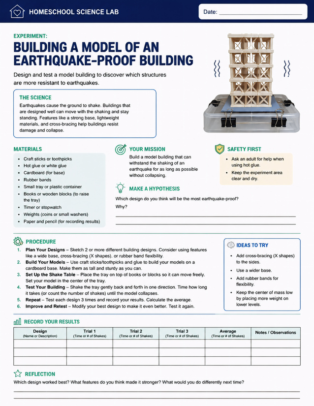 Building a Model of an Earthquake-Proof Building, Shake Table Included