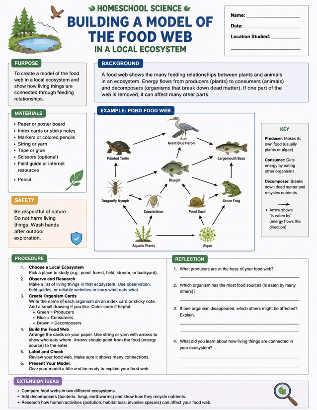 Building a Model of the Food Web in a Local Ecosystem