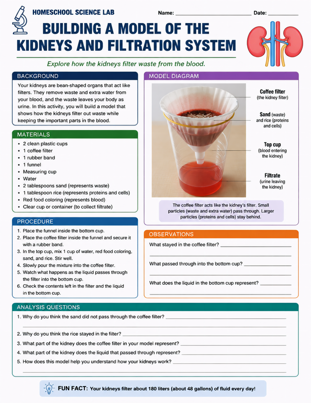 Building a Model of the Kidneys and Filtration System