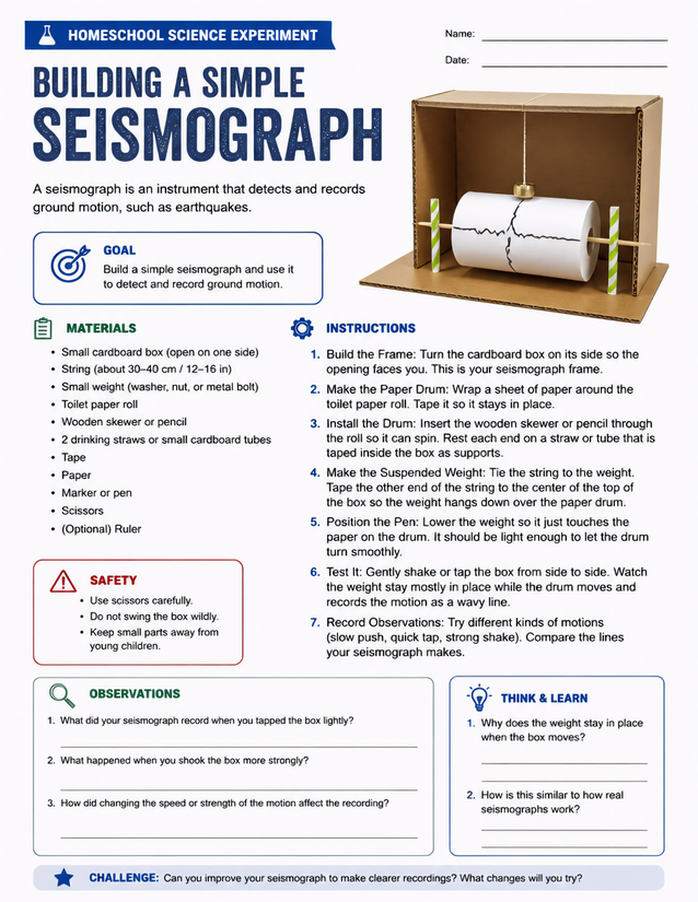 Building a Simple Seismograph, Cardboard Box Edition