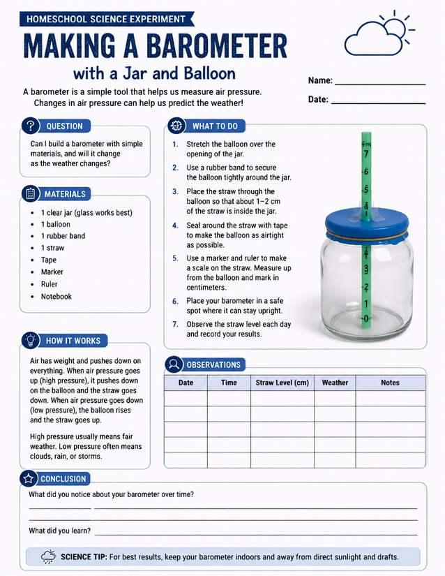 Making a Barometer with a Jar and Balloon