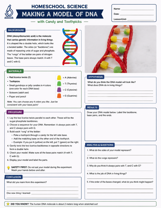 Making a DNA Model with Candy and Toothpicks