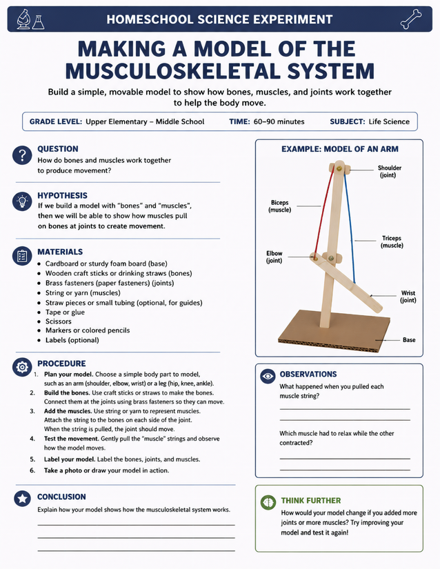 Making a Model of the Musculoskeletal System, Grades 5-8