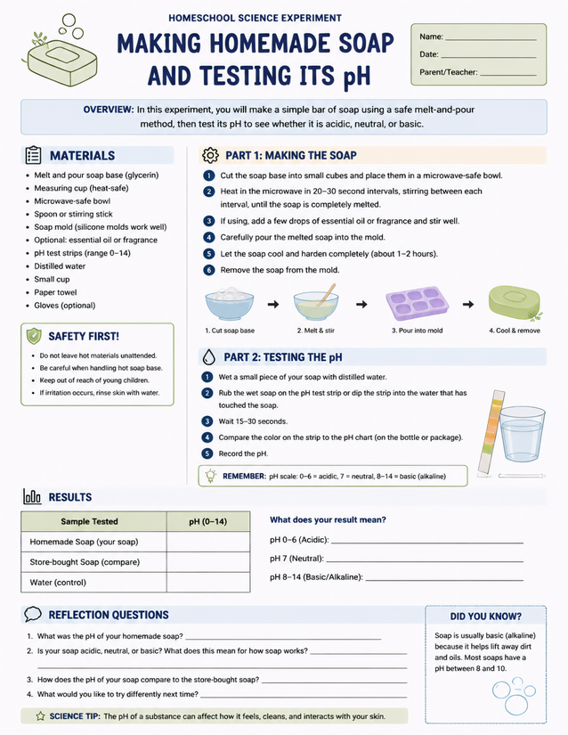 Making Homemade Soap and Testing Its pH